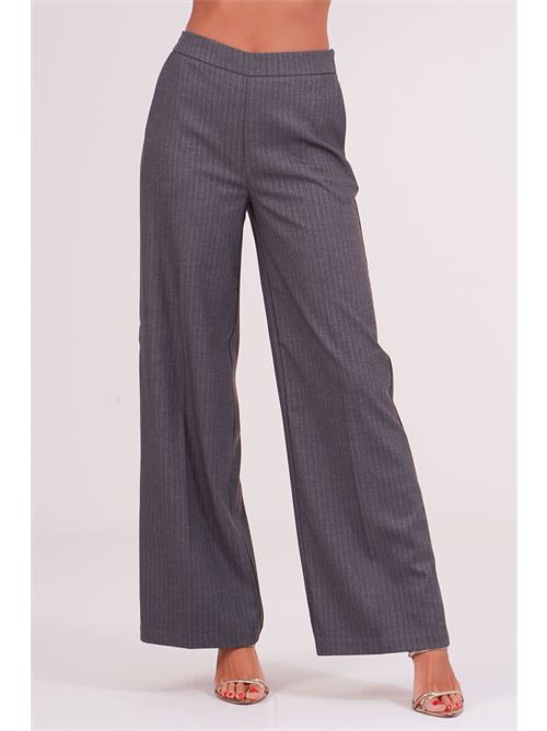 Pantalone palazzo gessato Luckylu Milano | PA80PNGREY
